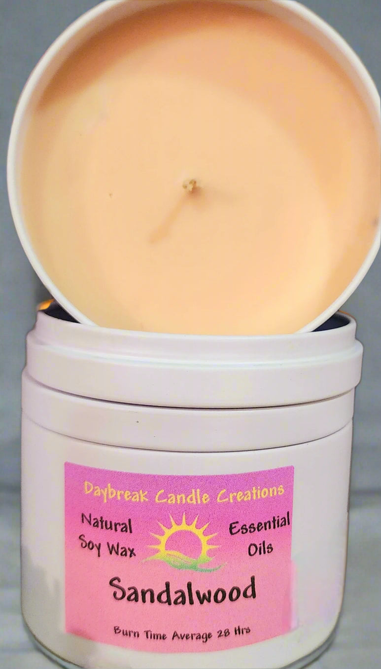 Sandalwood Scented Candle -Handmade Soy Wax