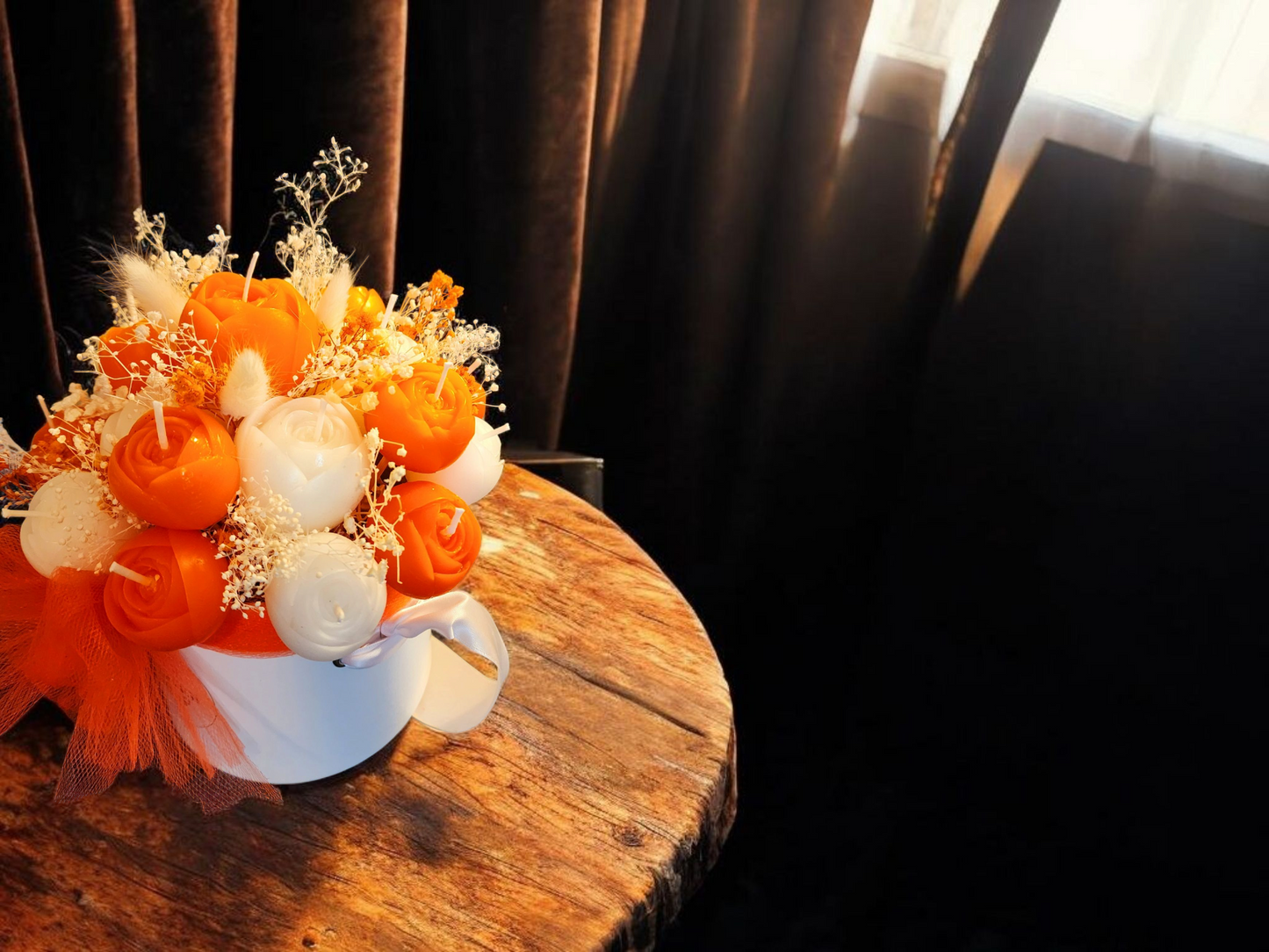Candles bouquet-mixed roses-handmade
