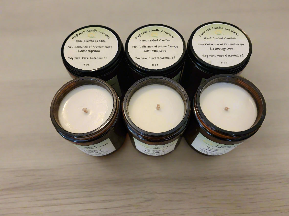 Aromatherapy Lemongrass Scented Candle-Handmade Soy Wax
