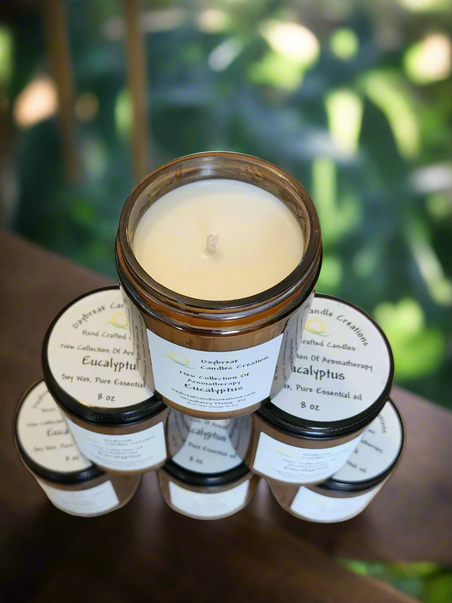 Aromatherapy Eucalyptus scented Candle-Handmade Soy Wax