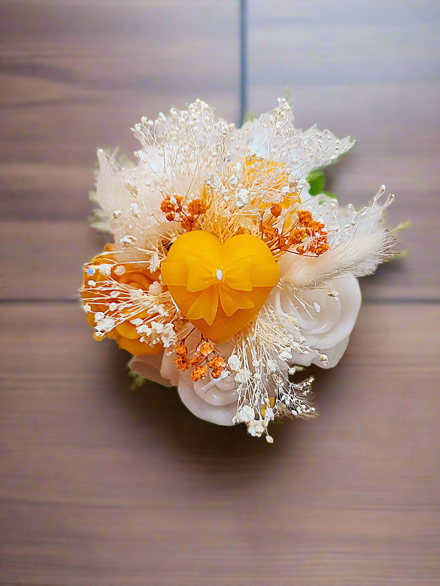 Scented Candle Bouquet Handmade Soy Wax, Notes of Floral and Orange