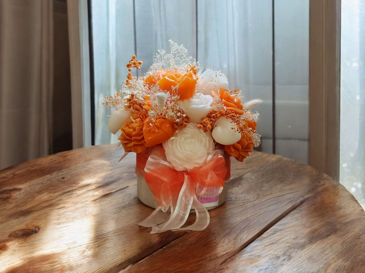 Candles bouquet-mixed roses-handmade