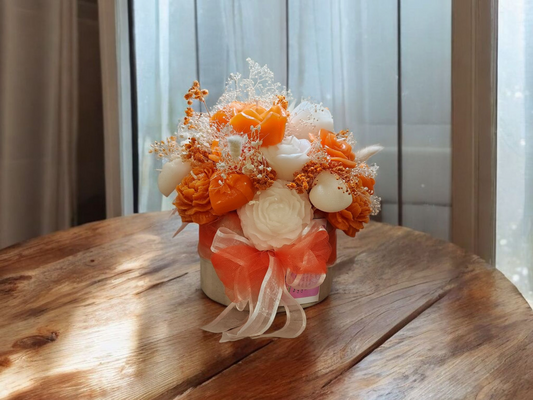 Candles bouquet-mixed roses-handmade