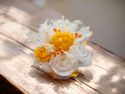 Scented Candle Bouquet Handmade Soy Wax, Notes of Floral and Orange